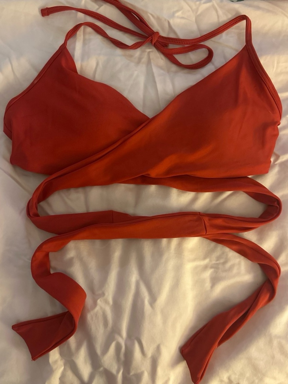 aerie Red Wrap Bikini Top